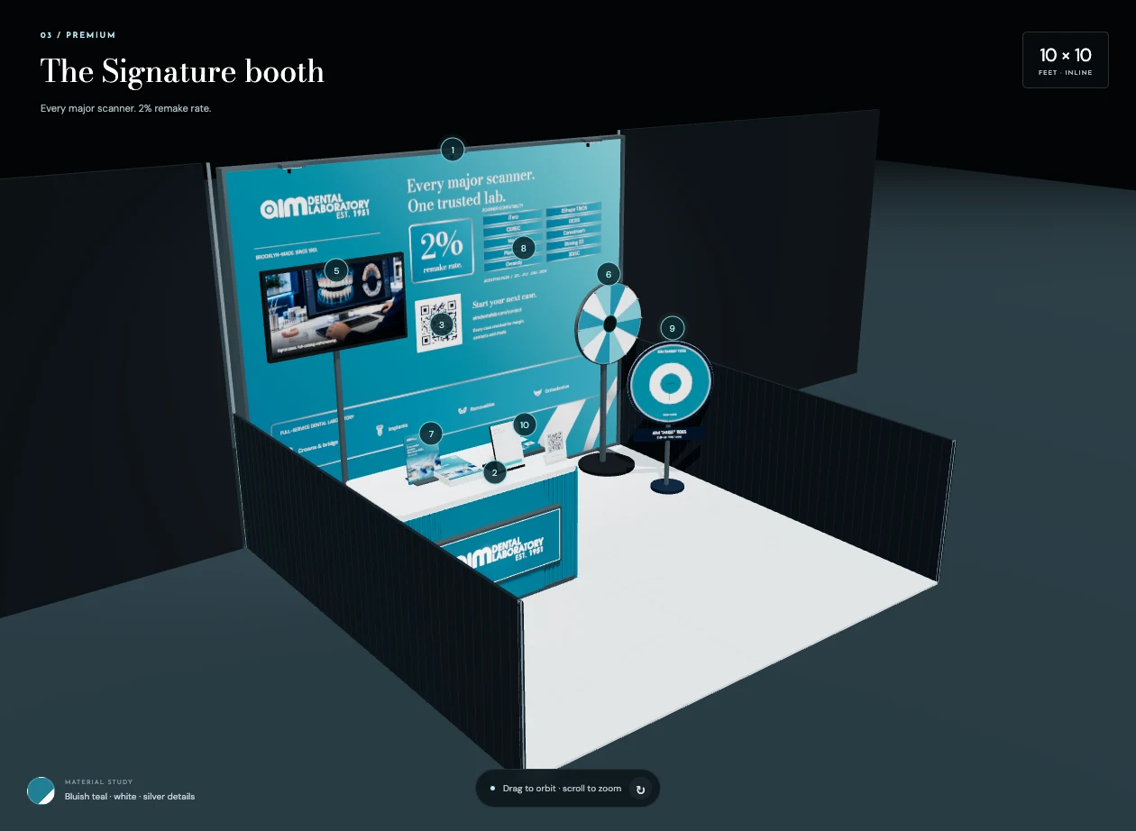 AIM booth concept in the actual 3D walkthrough