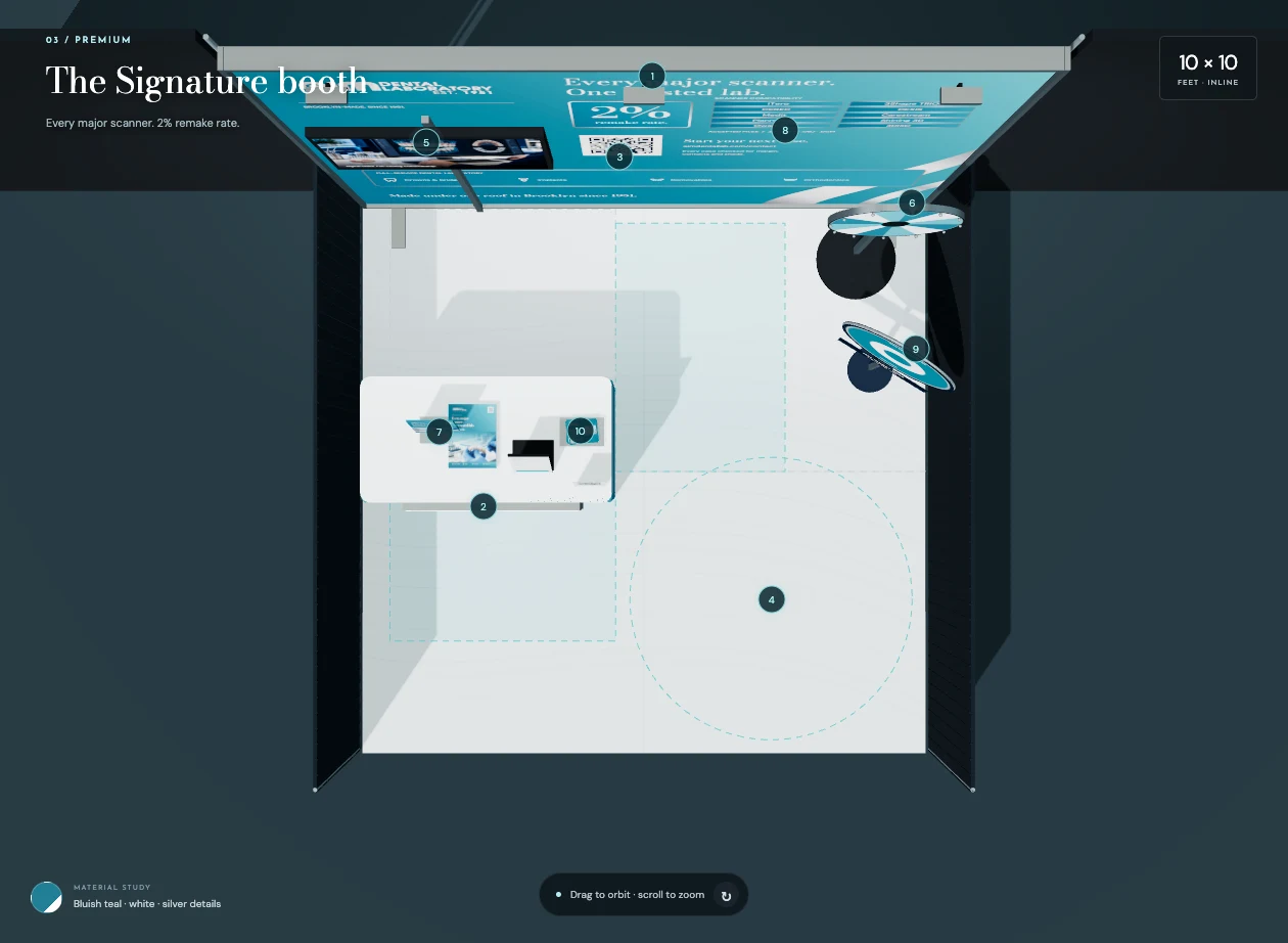 Floor-plan view with clearance overlays: inspect fixture placement and discuss how people move through the space.