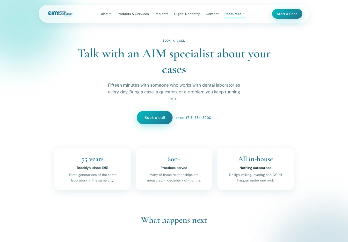 A focused consultation page with reassurance and a visible next action.