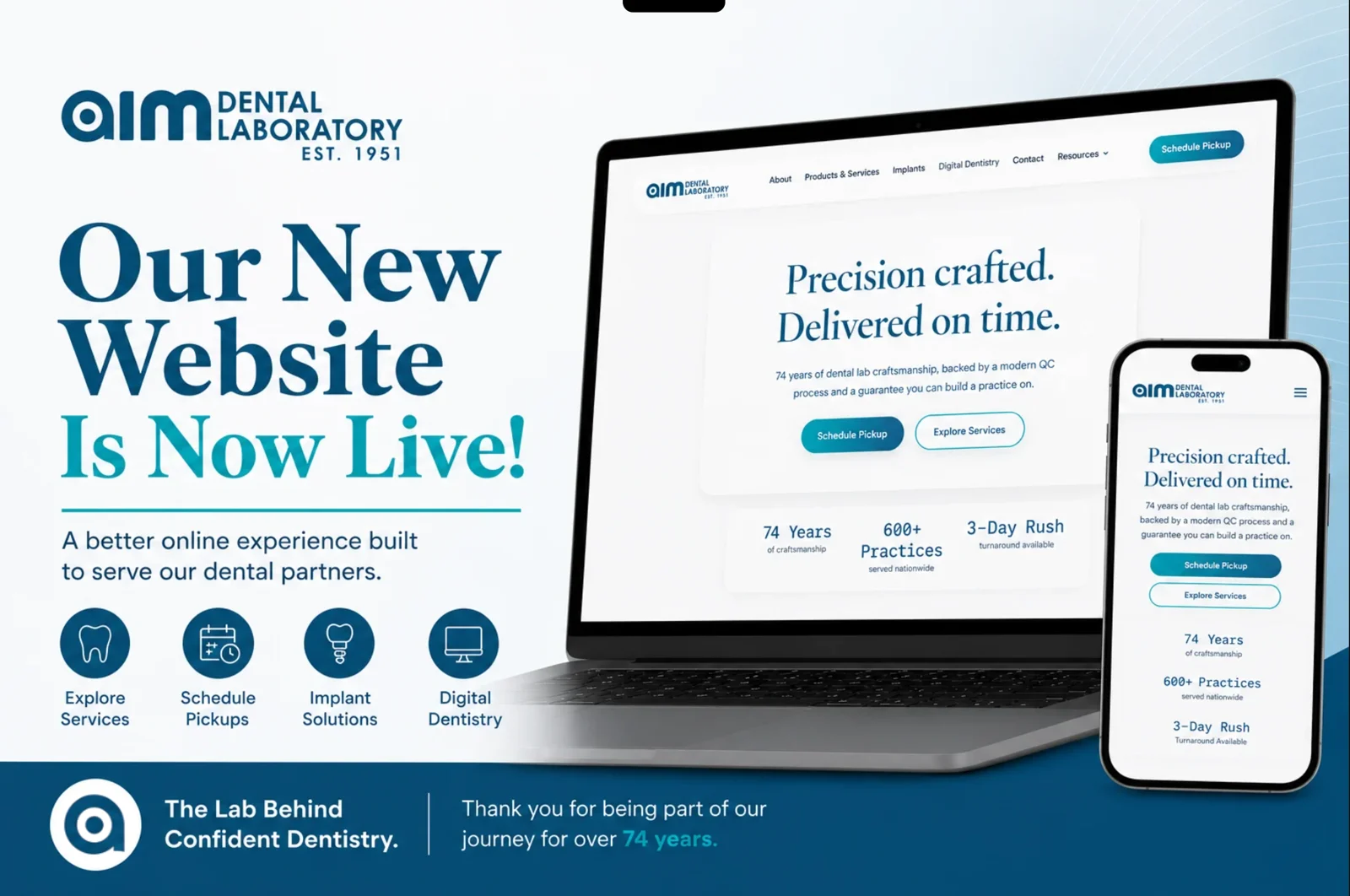 Launch creative introducing the new website to practice audiences.