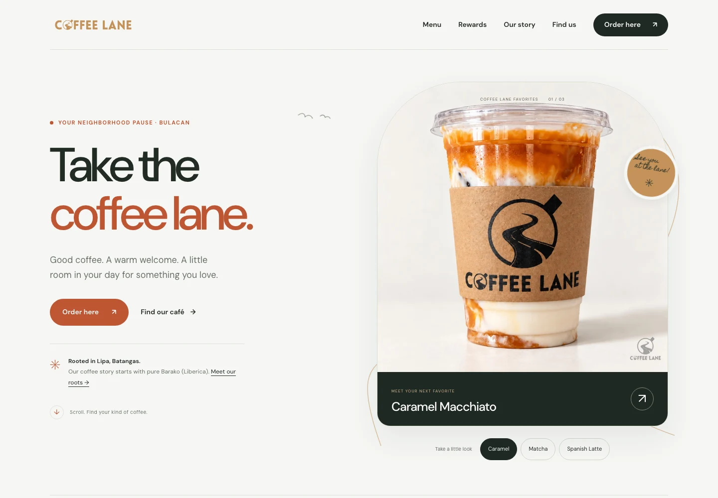 Coffee Lane — A café experience designed around the next order.