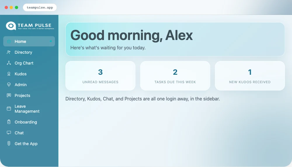 Team Pulse — A shared home for the everyday work of a team.